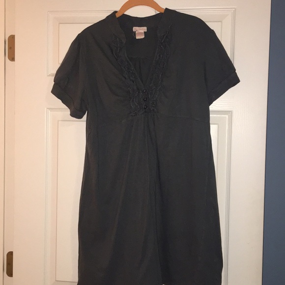 Gray T-shirt dress - Picture 1 of 8